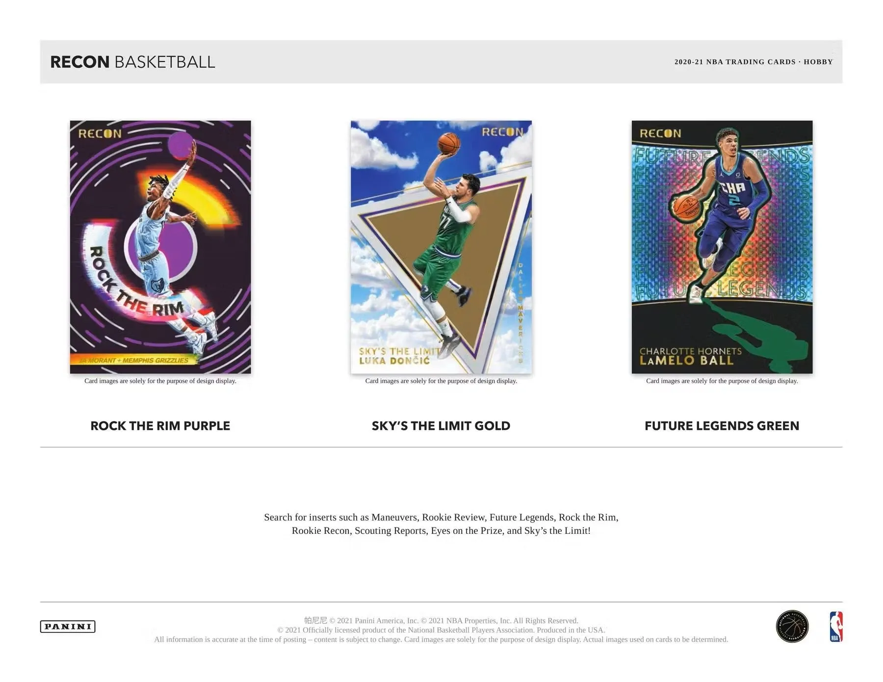 2020/21 Panini Recon Basketball Hobby Box