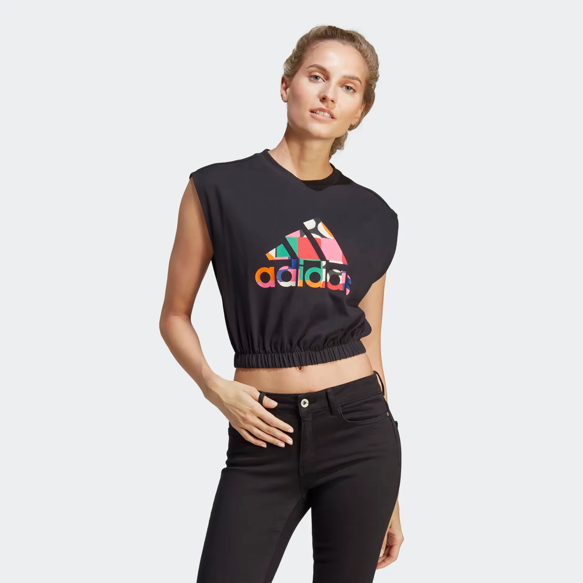 Adidas Women's Farm Rio Sleeveless Tee - Black / Multi