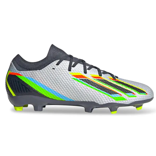 adidas X Speedportal.3 Firm Ground Soccer Cleats (Silver Metallic/Core Black/Solar Yellow)