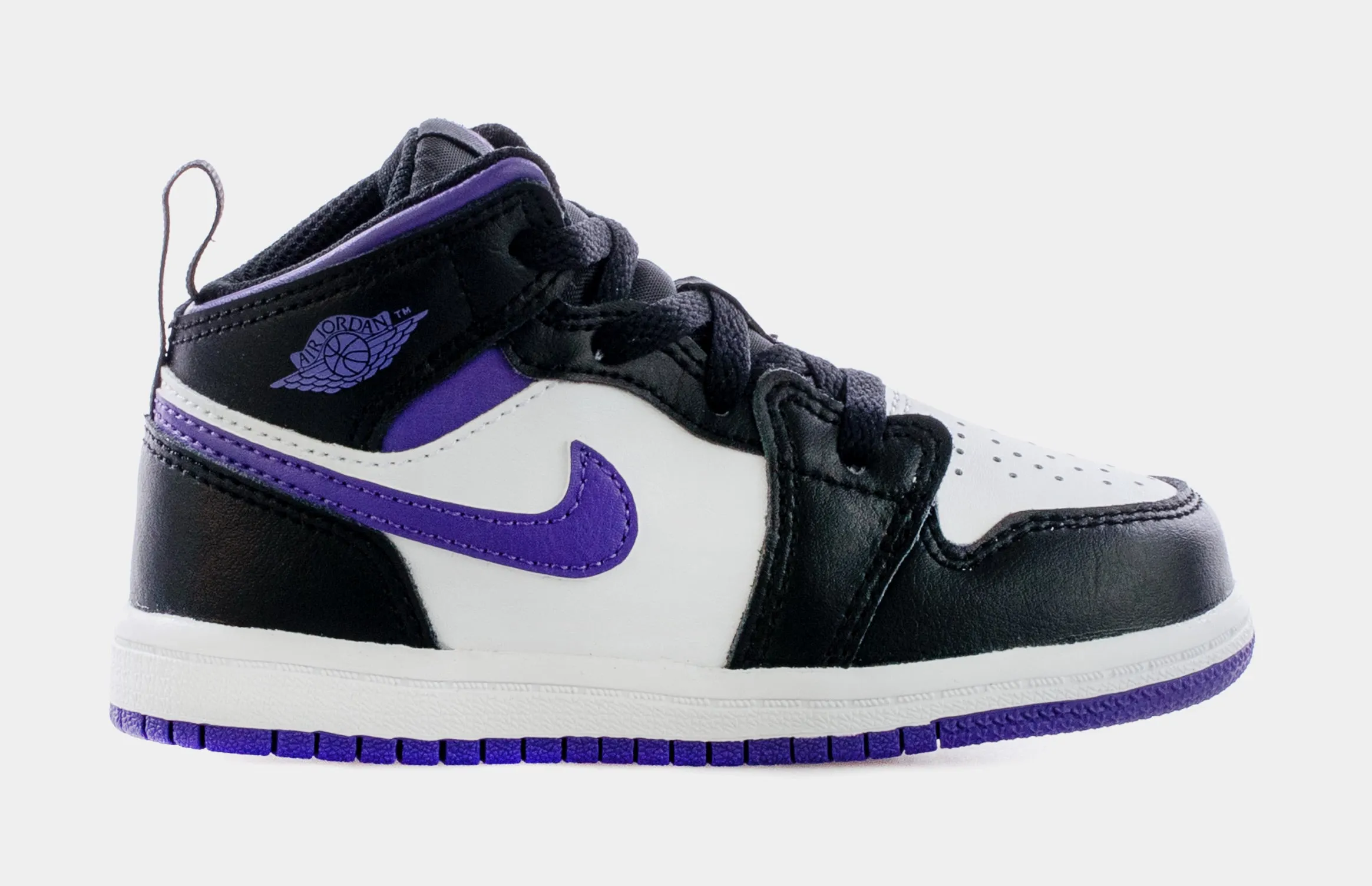 Air Jordan 1 Mid Infant Toddler Lifestyle Shoes (Black/Purple)