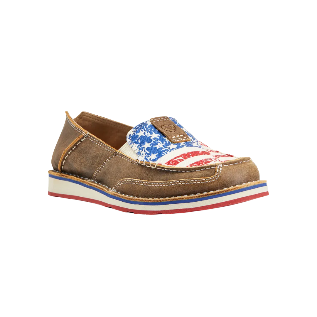 Ariat Women's Cruiser Brown Bomber US Flag Shoe