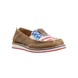 Ariat Women's Cruiser Brown Bomber US Flag Shoe