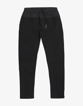 Black Nylon Panel Logo Sweat Pants