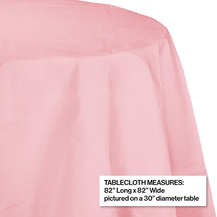 Bulk Classic Pink Round Paper Table Covers 82 inch 82 inch (12 per Case)