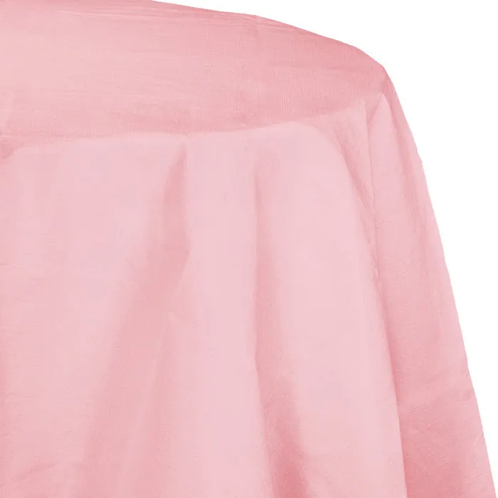 Bulk Classic Pink Round Paper Table Covers 82 inch 82 inch (12 per Case)