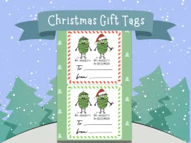 December Anxiety Christmas Gift Tags Present Labels To And From