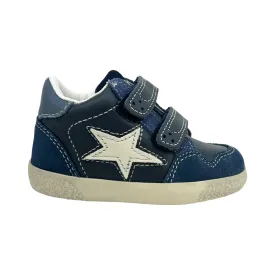 Falcotto Navy Double Velcro Sneaker with Star - Aloite High