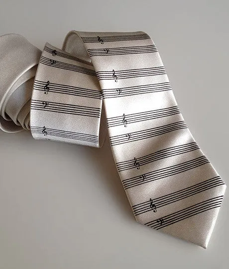 Music Manuscript Paper Necktie. Sheet Music Tie.