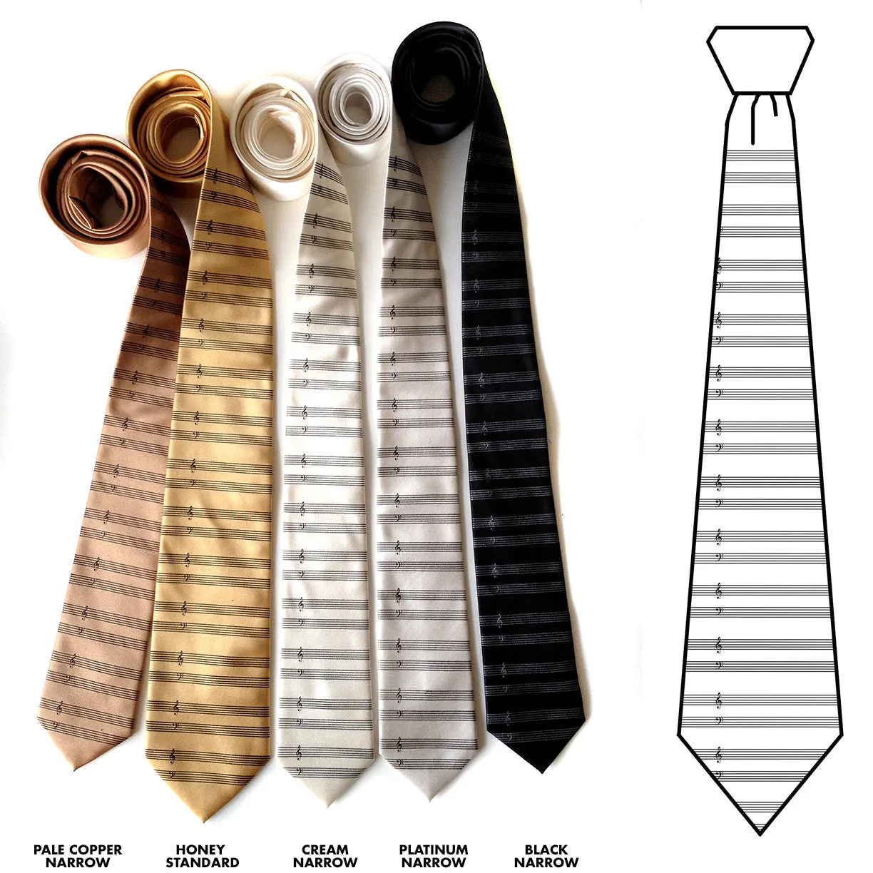 Music Manuscript Paper Necktie. Sheet Music Tie.