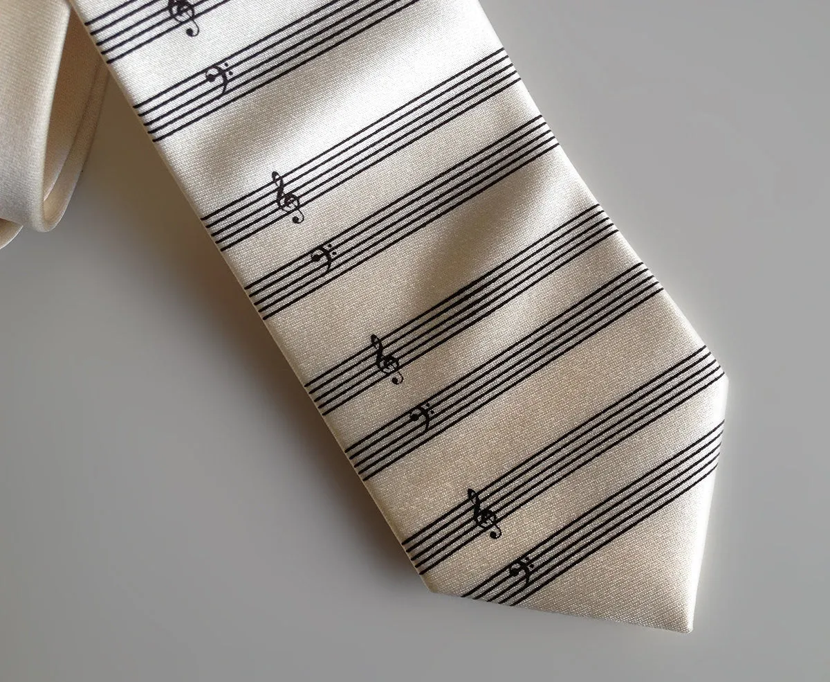 Music Manuscript Paper Necktie. Sheet Music Tie.