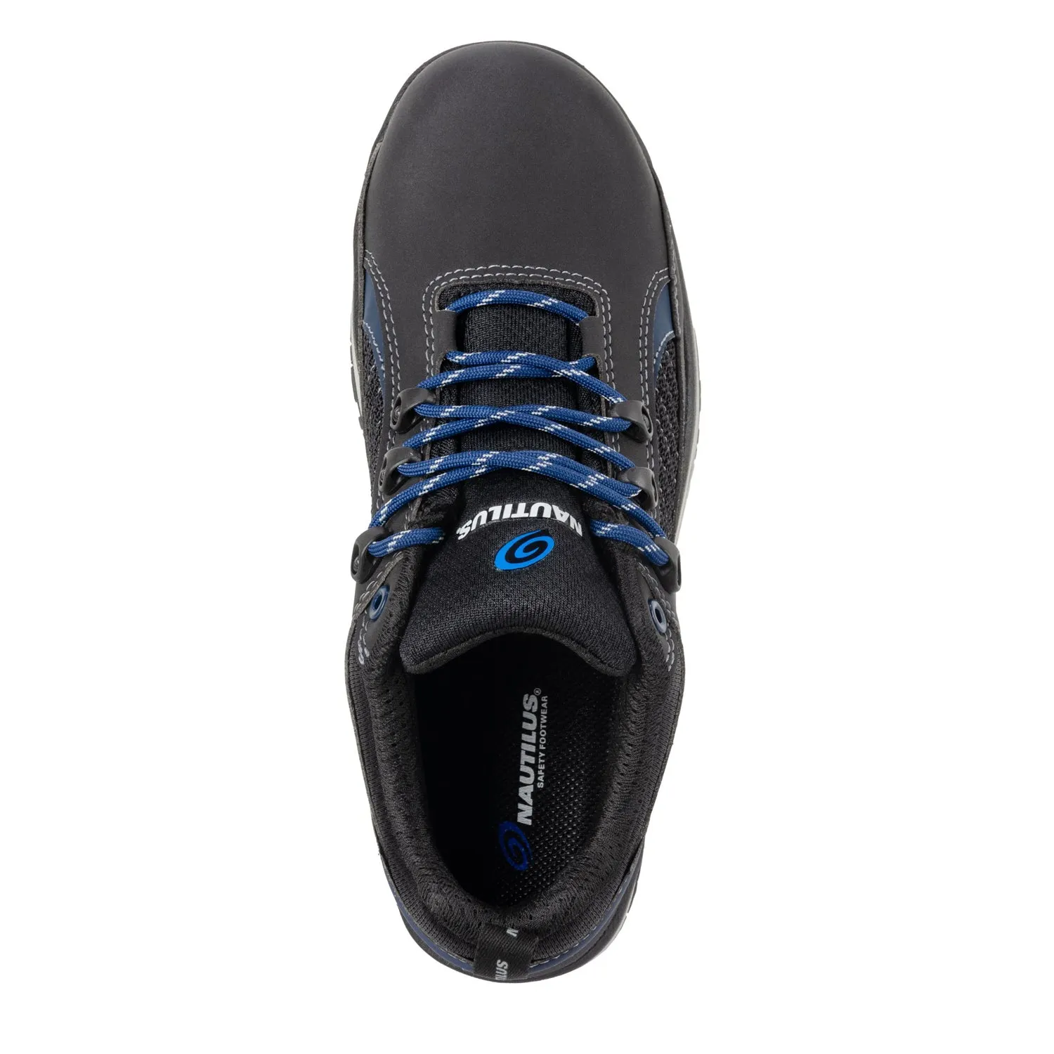 Nautilus Mens Urban Black/Blue Faux Leather AT EH Work Shoes