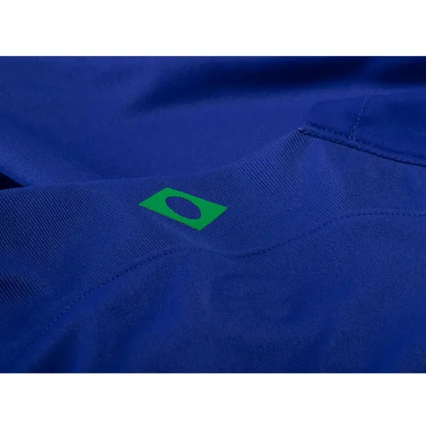 Nike Brazil Away Jersey 22/23 w/ World Cup 2022 Patches (Paramount Blue/Green Spark)