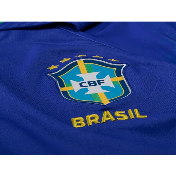 Nike Brazil Away Jersey 22/23 w/ World Cup 2022 Patches (Paramount Blue/Green Spark)