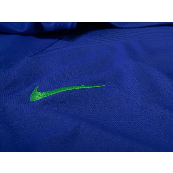 Nike Brazil Away Jersey 22/23 w/ World Cup 2022 Patches (Paramount Blue/Green Spark)