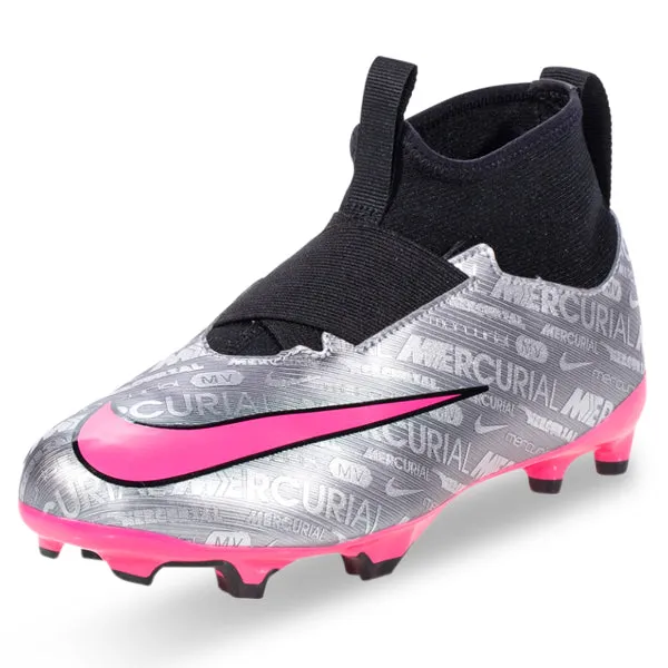 Nike Jr. Zoom Superfly 9 Academy XXV FG/MG Soccer Cleats (Metallic Silver/Hyper Pink)