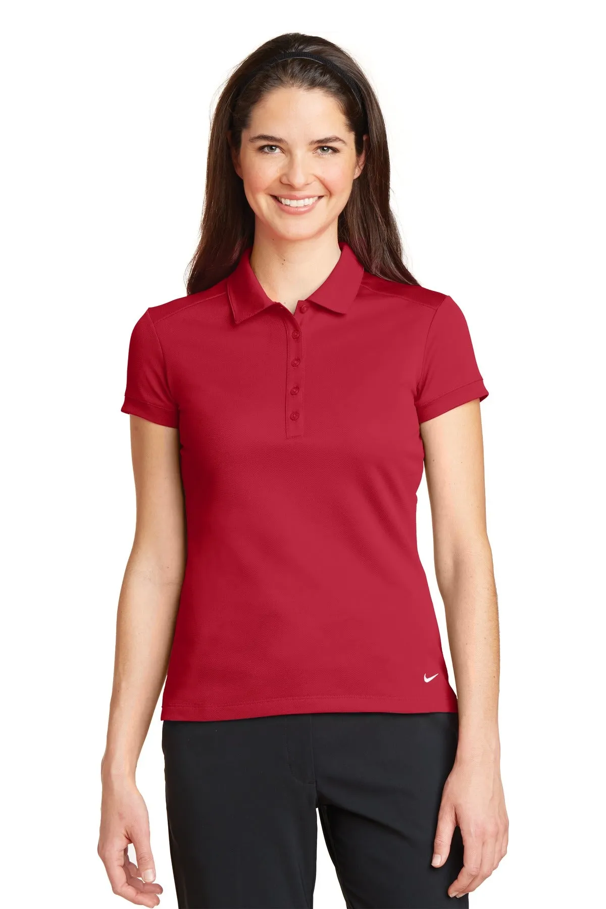 Nike Ladies Dri-FIT Solid Icon Pique Modern Fit Polo.  746100