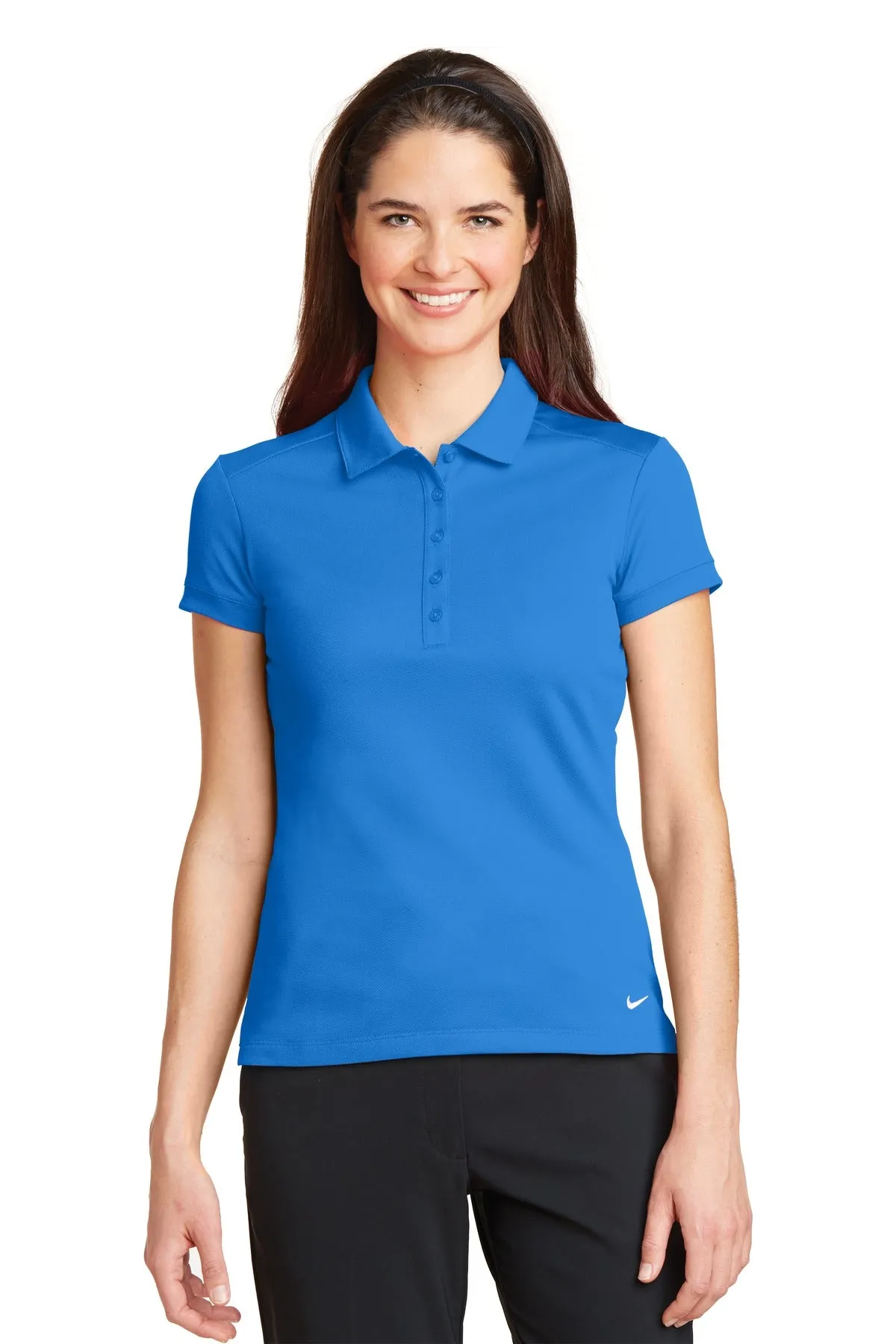 Nike Ladies Dri-FIT Solid Icon Pique Modern Fit Polo.  746100