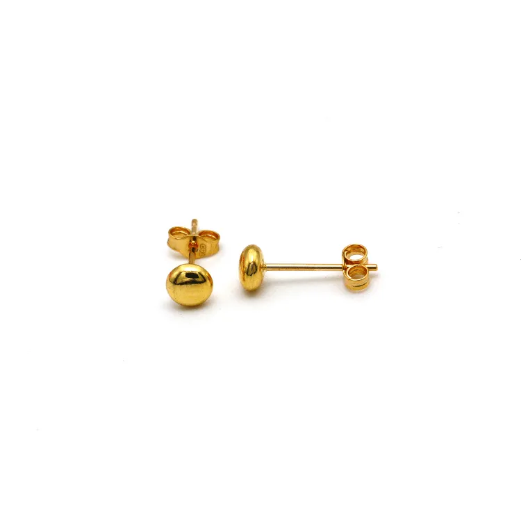 Real Gold Button Stud Earring Set E1566