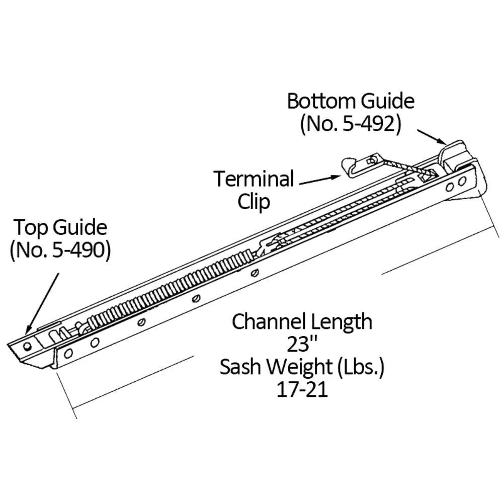 Single Hung Sliding Window 23" Sash Balance 17-21 Lbs