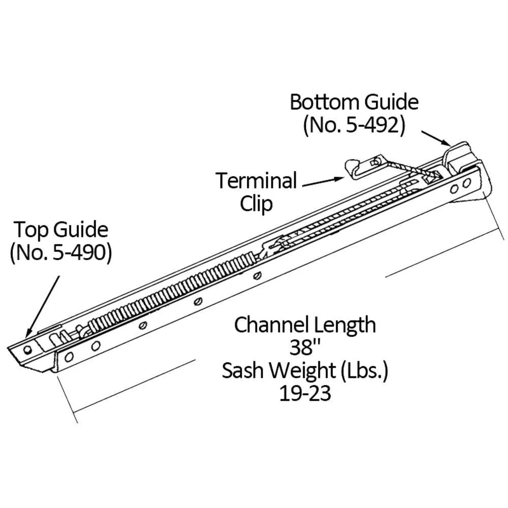 Single Hung Sliding Window 38" Sash Balance 19-23 Lbs