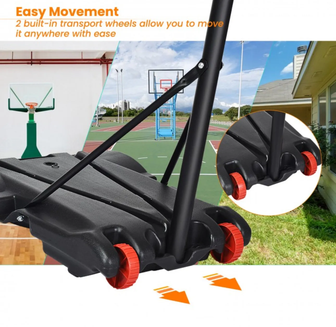 Super Cool Heavy Duty Adjustable Basketball Net / Hoop With Wheels | Stand | From 5.5ft To 7ft | Indoor | Outdoor