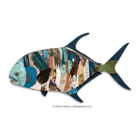 TROPHY FISH (PERMIT) original metal wall sculpture