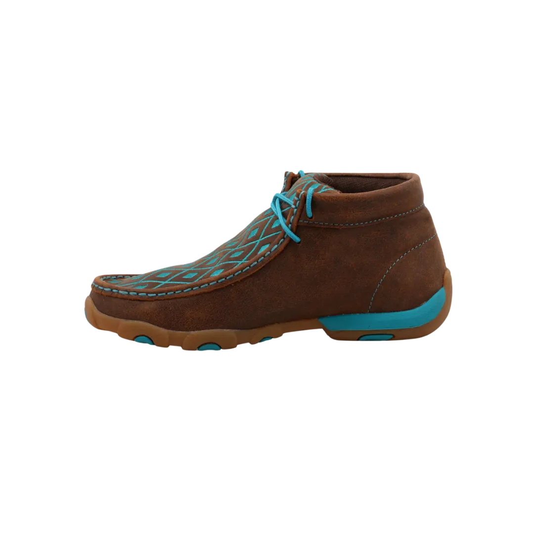 Twisted X Women's Chukka Brown & Turquoise Driving Moc Boots