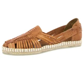 Womens Authentic Mexican Huarache Leather Sandals Light Brown - #F104