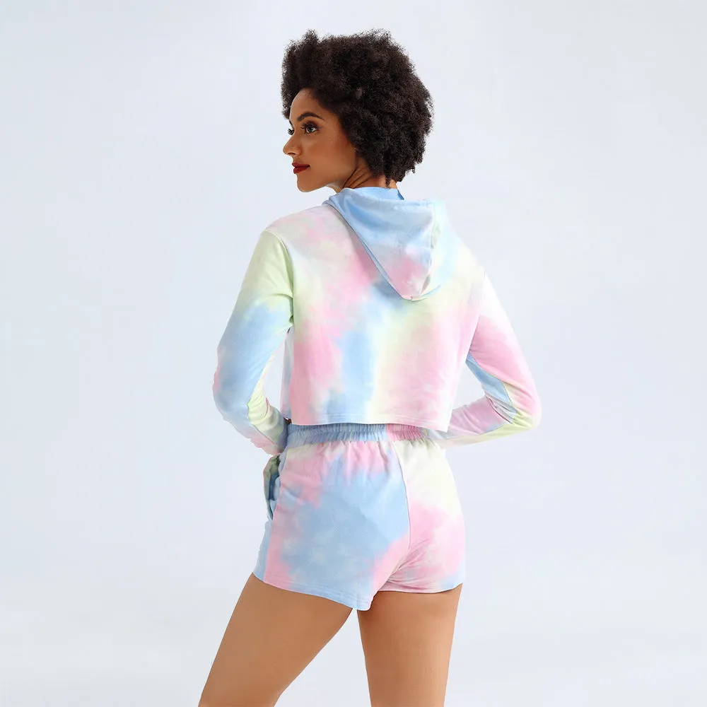 Women's Tie-Dyed Hoodie & Jogging Pants Set